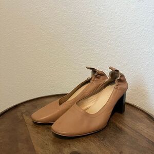 Everlane Pecan Brown Italian Leather The Day Slip-On Heel Women's Size 7.5